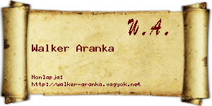 Walker Aranka névjegykártya